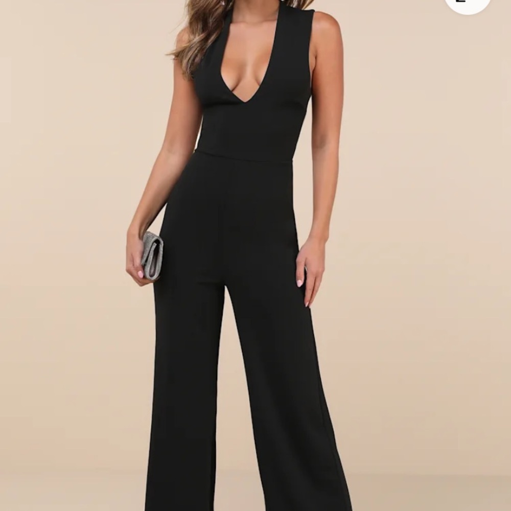 Lulu's Chic Deep V-Neck Jumpsuit